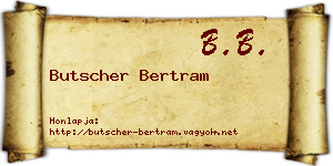 Butscher Bertram névjegykártya